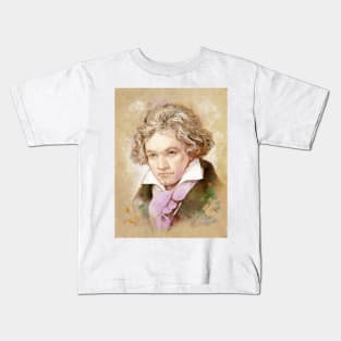 Ludwig van Beethoven im Aquarell Stil Kids T-Shirt